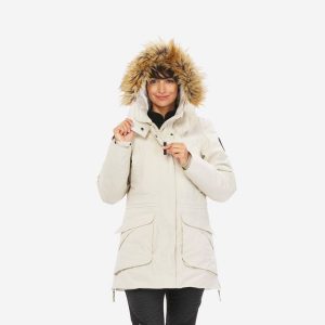 Parka turystyczna damska zimowa Quechua NH900 Warm -20°C wodoodporna. Brązowe kurtki QUECHUA, na zimę, m, bez wzorów, z syntetyku, bez kaptura. Za 499,99 zł.