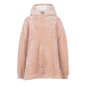 Trespass Cosiness – obszerna bluza z kapturem At300 Misty Rose. Brązowe bluzy Trespass, bez wzorów, z polaru, z kapturem. Za 221,90 zł.