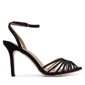 Sandały LAUREN RALPH LAUREN. Czarne sandały Lauren Ralph Lauren, bez wzorów, bez obcasa, na szpilce, bez zapięcia. Za 562,99 zł.
