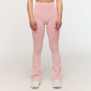 Legginsy damskie fitness bezszwowe flare Fierce. Czerwone legginsy GYMBEAM, bez wzorów, z elastanu, z podwyższonym stanem. Za 123,90 zł.