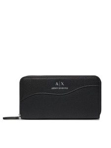Armani Exchange Portfel 948068 CC783 00020 Czarny. Czarne portfele Armani Exchange, bez wzorów, z materiału. Za 429,99 zł.