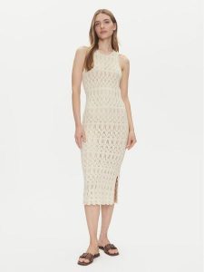 Vero Moda Sukienka letnia Fabienne 10317250 Beżowy Slim Fit. Brązowe kombinezony Vero Moda, na lato, m, bez wzorów, z syntetyku, bez kołnierzyka, bez ramiączek. Za 129,99 zł.