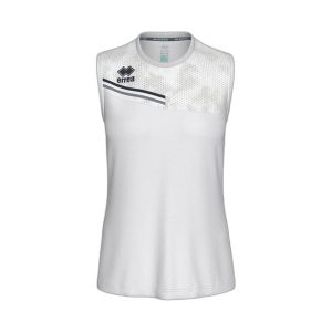 Damski tank top Errea Eloy. Białe topy ERREA, bez wzorów, bez kołnierzyka, bez ramiączek. Za 190,50 zł.