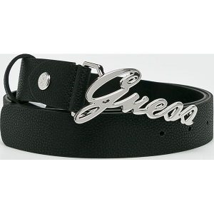 Guess Jeans - Pasek Gabi. Czarne paski marki Guess Jeans, w paski, z jeansu. Za 189,90 zł.