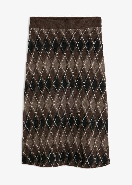 Spódnica dzianinowa. Czarne spódnice bonprix, bez wzorów, z dzianiny, midi. Za 149,99 zł.