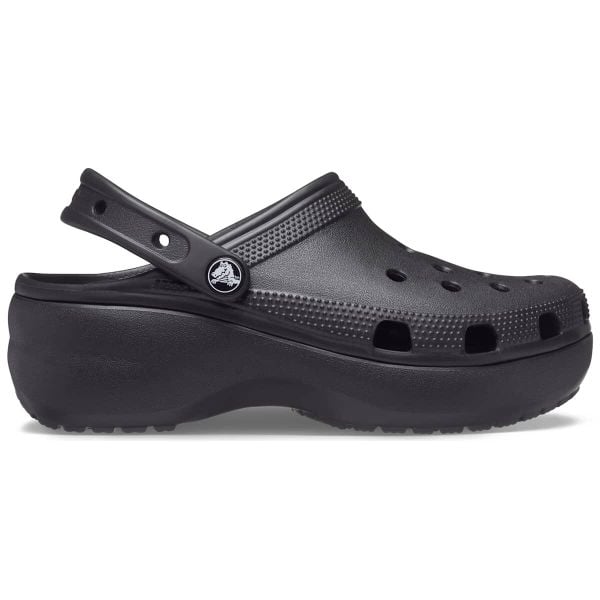 Klapki damskie Crocs CLASSIC PLATFORM CLOG. Czarne klapki Crocs, bez wzorów, bez obcasa. W wyprzedaży za 161,97 zł.