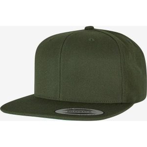 Czapka typu snapback Flexfit Classic. Zielone czapki FLEXFIT, bez wzorów, z wełny, klasyczne. Za 68,15 zł.