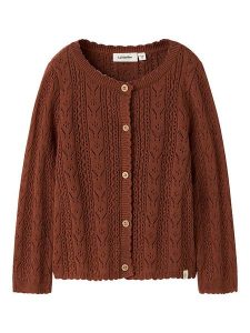 Lil Atelier Kardigan "Kajsa" w kolorze brązowym rozmiar: 122/128. Brązowe kardigany Lil' Atelier, z bawełny. Za 104,95 zł.