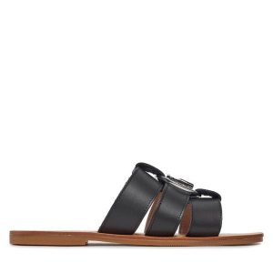 Klapki Liu Jo. Czarne klapki Liu Jo, bez wzorów, bez obcasa. Za 369,99 zł.