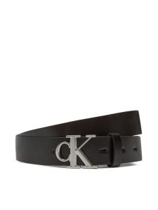 Calvin Klein Pasek Damski Monogram Plaque Buckle 30Mm LV04K7018G Czarny. Czarne paski Calvin Klein, bez wzorów, ze skóry. Za 169,99 zł.