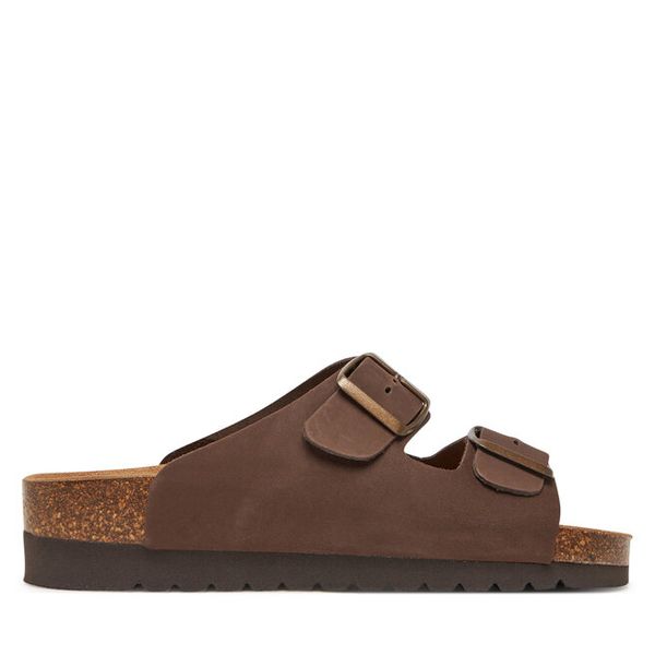 Klapki Grünland. Brązowe klapki Grünland, bez wzorów, bez obcasa. Za 149,99 zł.