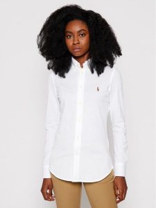 Polo Ralph Lauren Koszula Heidi 211664427003 Biały Slim Fit. Białe koszule Polo Ralph Lauren, xxs, bez wzorów, z bawełny, bez kołnierzyka, bez ramiączek. Za 499,99 zł.