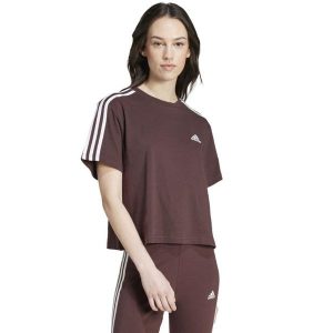 Koszulka damska adidas Essentials 3-Stripes Single Jersey Crop Top. Białe bluzki ADIDAS, m, bez wzorów, z jersey, sportowe, bez kołnierzyka, bez ramiączek. Za 99,00 zł.