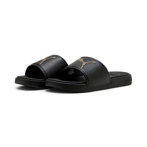 Damskie klapki Cool Cat 3.0 PUMA. Czarne klapki Puma, bez wzorów, z materiału, bez obcasa, na płaskiej podeszwie. Za 129,00 zł.