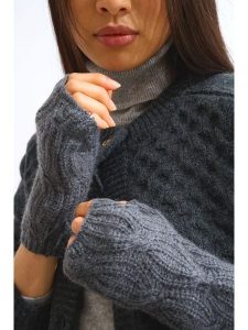 AUTHENTIC CASHMERE Kaszmirowe mankiety "Iris" w kolorze szarym rozmiar: onesize. Szare rękawiczki AUTHENTIC CASHMERE, bez wzorów, z kaszmiru. Za 204,96 zł.