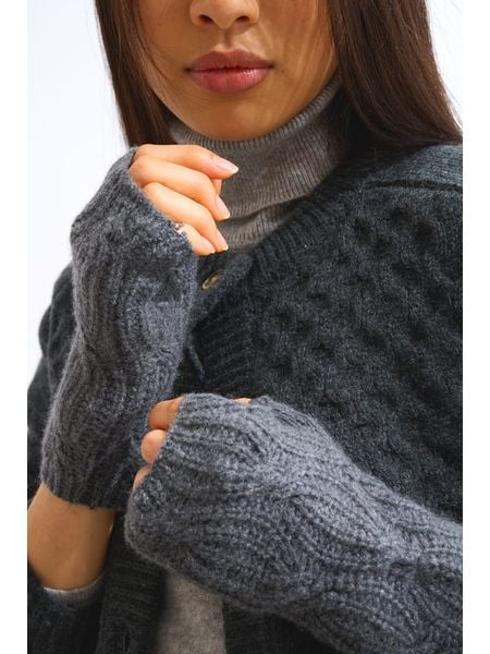 AUTHENTIC CASHMERE Kaszmirowe mankiety "Iris" w kolorze szarym rozmiar: onesize. Szare rękawiczki AUTHENTIC CASHMERE, bez wzorów, z kaszmiru. Za 209,33 zł.