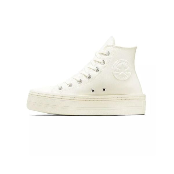 Buty Dorosły Converse Chuck Taylor All Star Modern Lift Hi beżowy. Białe trampki Converse, bez wzorów, z tkaniny, bez zapięcia. Za 404,25 zł.