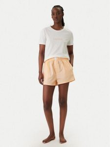 Calvin Klein Underwear Piżama LV00QS7655 Pomarańczowy jasny Regular Fit. Brązowe piżamy Calvin Klein Underwear, bez wzorów, z bawełny, bez ramiączek. Za 269,99 zł.