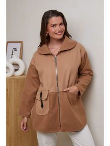 Curvy Lady Kurtka przejściowa w kolorze brązowym rozmiar: 48/50. Brązowe kurtki Curvy Lady, bez wzorów, bez kaptura. Za 119,12 zł.