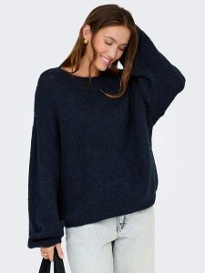 JDY Sweter w kolorze granatowym rozmiar: M. Niebieskie swetry oversize JDY, m, bez wzorów, bez ramiączek. Za 136,45 zł.