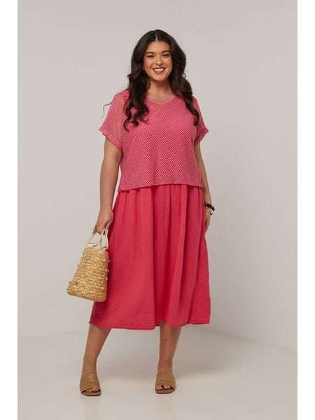 Curvy Lady Sukienka w kolorze jasnoróżowym rozmiar: 40/42. Różowe sukienki Curvy Lady, na co dzień, bez wzorów, klasyczne, bez kołnierzyka, bez ramiączek, maxi, proste. Za 148,26 zł.