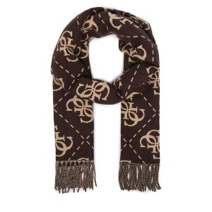 Szalik Guess. Brązowe szaliki Guess, z aplikacjami. Za 234,99 zł.