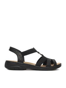 Rieker Sandały CEO-64574-00 Czarny. Czarne sandały Rieker, bez wzorów, ze skóry, bez obcasa, na płaskiej podeszwie, bez zapięcia. Za 299,99 zł.