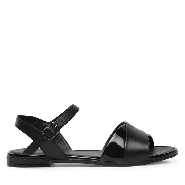 Sandały Lasocki. Czarne sandały Lasocki, bez wzorów, bez obcasa, na płaskiej podeszwie, bez zapięcia. Za 99,99 zł.