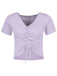 Stitch & Soul Koszulka w kolorze lawendowym rozmiar: XL. Różowe bluzki Stitch & Soul, xl, bez wzorów, bez kołnierzyka, bez ramiączek. Za 37,30 zł.
