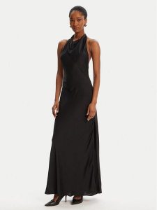 Bardot Sukienka wieczorowa Similina Halter Maxi 59919DB Czarny Regular Fit. Czarne kombinezony Bardot, bez wzorów, z syntetyku, wizytowe, bez kołnierzyka, bez ramiączek. Za 379,99 zł.