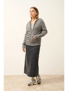 Just Cashmere Kaszmirowy kardigan "Debbie" w kolorze szarym rozmiar: M. Szare kardigany Just Cashmere, z kaszmiru. Za 413,99 zł.