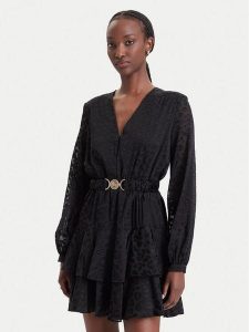 Guess Sukienka koktajlowa W6BK42 W4225 Czarny Regular Fit. Czarne sukienki Guess, xxl, z aplikacjami, z syntetyku, wizytowe, bez kołnierzyka, bez ramiączek. Za 694,99 zł.