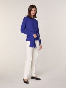 Rodier Wełniany sweter w kolorze niebieskim rozmiar: L. Niebieskie swetry oversize Rodier, l, bez wzorów, z wełny, bez ramiączek. Za 260,99 zł.