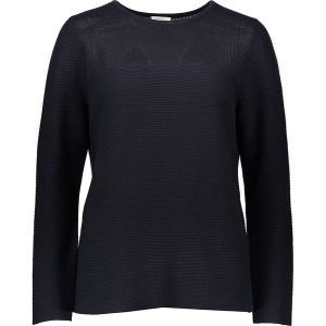 Sweter w kolorze granatowym. Niebieskie swetry klasyczne marki Gerry Weber, z bawełny, z okrągłym kołnierzem. W wyprzedaży za 129,95 zł.