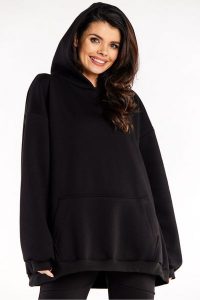 Bluza oversize z kapturem bawełniana czarna. Czarne bluzy Infinite You, l, bez wzorów, z bawełny, z kapturem. Za 259,00 zł.
