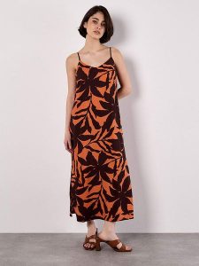 Apricot Sukienka w kolorze pomarańczowo-czarnym rozmiar: M. Czarne sukienki Apricot, na co dzień, m, bez wzorów, bez kołnierzyka, bez ramiączek, maxi, proste. Za 82,99 zł.