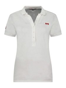 Canadian Peak Koszulka polo "Kellyeak" w kolorze białym rozmiar: S. Białe bluzki Canadian Peak, s, bez wzorów, z bawełny, bez kołnierzyka, bez ramiączek. Za 79,21 zł.
