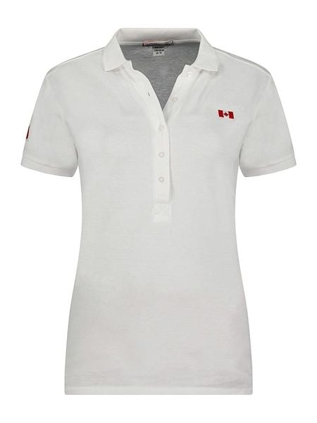 Canadian Peak Koszulka polo "Kellyeak" w kolorze białym rozmiar: XL. Białe bluzki Canadian Peak, xl, bez wzorów, z bawełny, bez kołnierzyka, bez ramiączek. Za 74,11 zł.