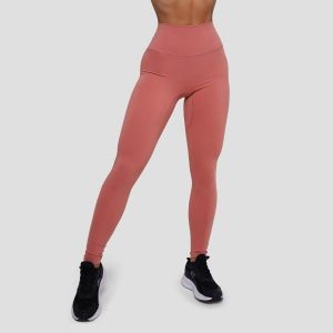 Legginsy damskie functional training z wysokim stanem łososiowe FIT. Czerwone legginsy GYMBEAM, bez wzorów, z elastanu, z podwyższonym stanem. Za 112,90 zł.