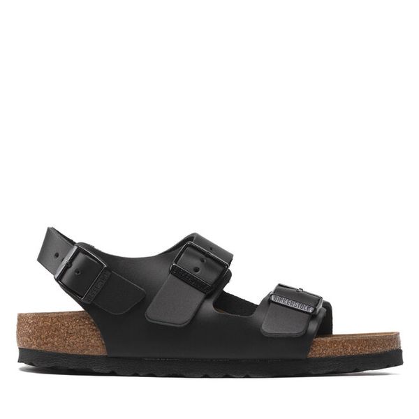Sandały Birkenstock. Czarne sandały Birkenstock, bez wzorów, bez obcasa, na płaskiej podeszwie, bez zapięcia. Za 539,99 zł.