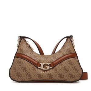 Torebka Guess. Brązowe listonoszki Guess, z aplikacjami, bez dodatków. Za 399,99 zł.