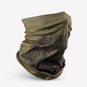 Komin turystyczny Quechua Hike 100. Zielone szaliki FORCLAZ, bez wzorów, z materiału. Za 22,49 zł.