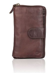 Bellicci Skórzany portfel w kolorze ciemnobrązowym - 19 x 11 x 2,5 cm rozmiar: onesize. Brązowe portfele Bellicci, bez wzorów, z materiału. Za 113,99 zł.