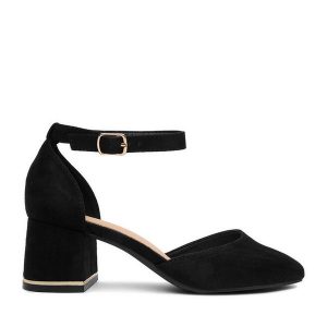 Czółenka JENNY. Czarne czółenka Jenny, bez wzorów, bez obcasa, bez zapięcia. Za 119,99 zł.