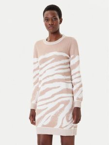 Liu Jo Sport Sukienka dzianinowa TF4105 MS49I Beżowy Regular Fit. Brązowe kombinezony Liu Jo Sport, xl, bez wzorów, z dzianiny, sportowe, bez kołnierzyka, bez ramiączek. Za 459,99 zł.