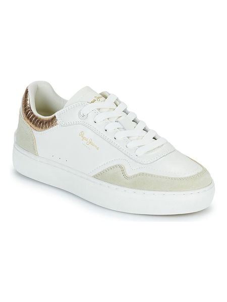 Pepe Jeans FOOTWEAR Skórzane sneakersy "Camden" w kolorze złoto-kremowym rozmiar: 37. Brązowe trampki Pepe Jeans FOOTWEAR, bez wzorów, z jeansu, bez zapięcia. Za 130,99 zł.