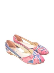 Goby Baleriny w kolorze różowym ze wzorem rozmiar: 35. Różowe balerinki Goby, bez wzorów, bez obcasa, bez zapięcia. Za 173,99 zł.