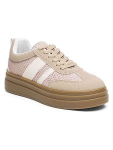 Foreverfolie Sneakersy w kolorze jasnoróżowo-beżowym rozmiar: 38. Brązowe trampki Foreverfolie, bez wzorów, bez zapięcia. Za 154,95 zł.