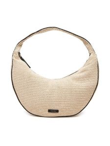 Calvin Klein Torebka Pinched Raffia Large Shoulder Ba LV04F3060G Beżowy. Brązowe torebki klasyczne Calvin Klein, bez wzorów, z tworzywa sztucznego, bez dodatków. Za 399,99 zł.