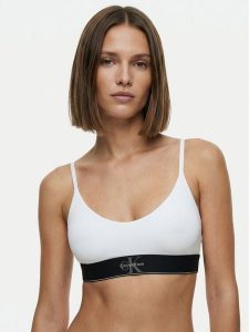 Calvin Klein Underwear Biustonosz top LV00QF8814 Biały. Białe topy Calvin Klein Underwear, xs, bez wzorów, z syntetyku, bez kołnierzyka, bez ramiączek. Za 129,99 zł.